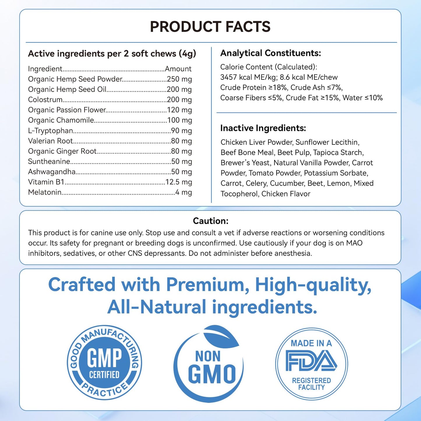 200 PCS Hemp Calming Chews for Dogs 200, Advanced Calming Treats for Dogs with Hemp Oil Melatonin Chamomile for Anxiety Relief, Separation, Stress Relief - Chicken Flavor