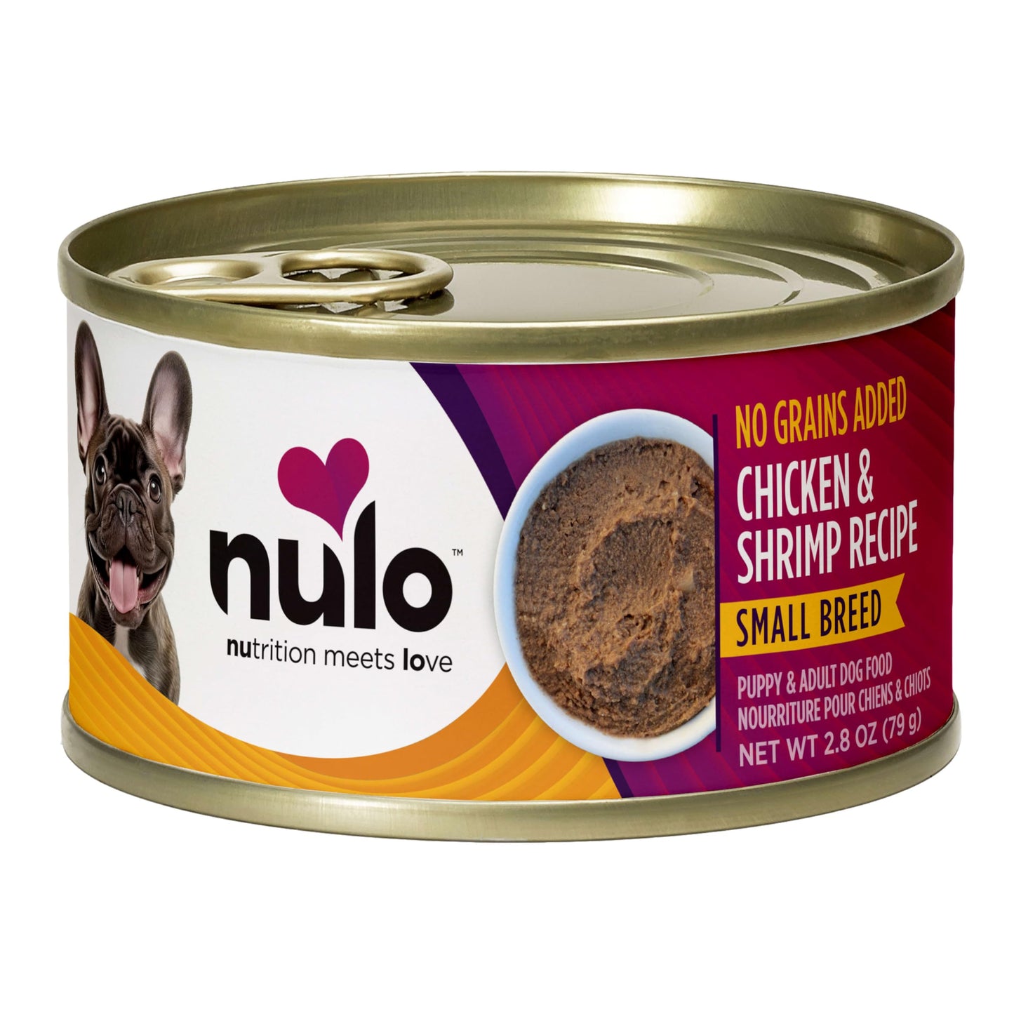 Nulo Grain-Free Small Breed Wet Canned Puppy & Dog Food, Chicken and Shrimp 2.8 Ounce, 12 Cans