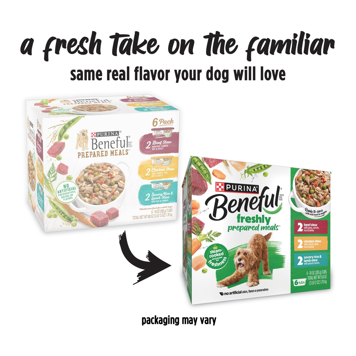 Purina Beneful protein Gravy Wet Dog Food Variety Pack Freshly Prepared Meals Stew - (Pack of 6) 10 oz. Tubs