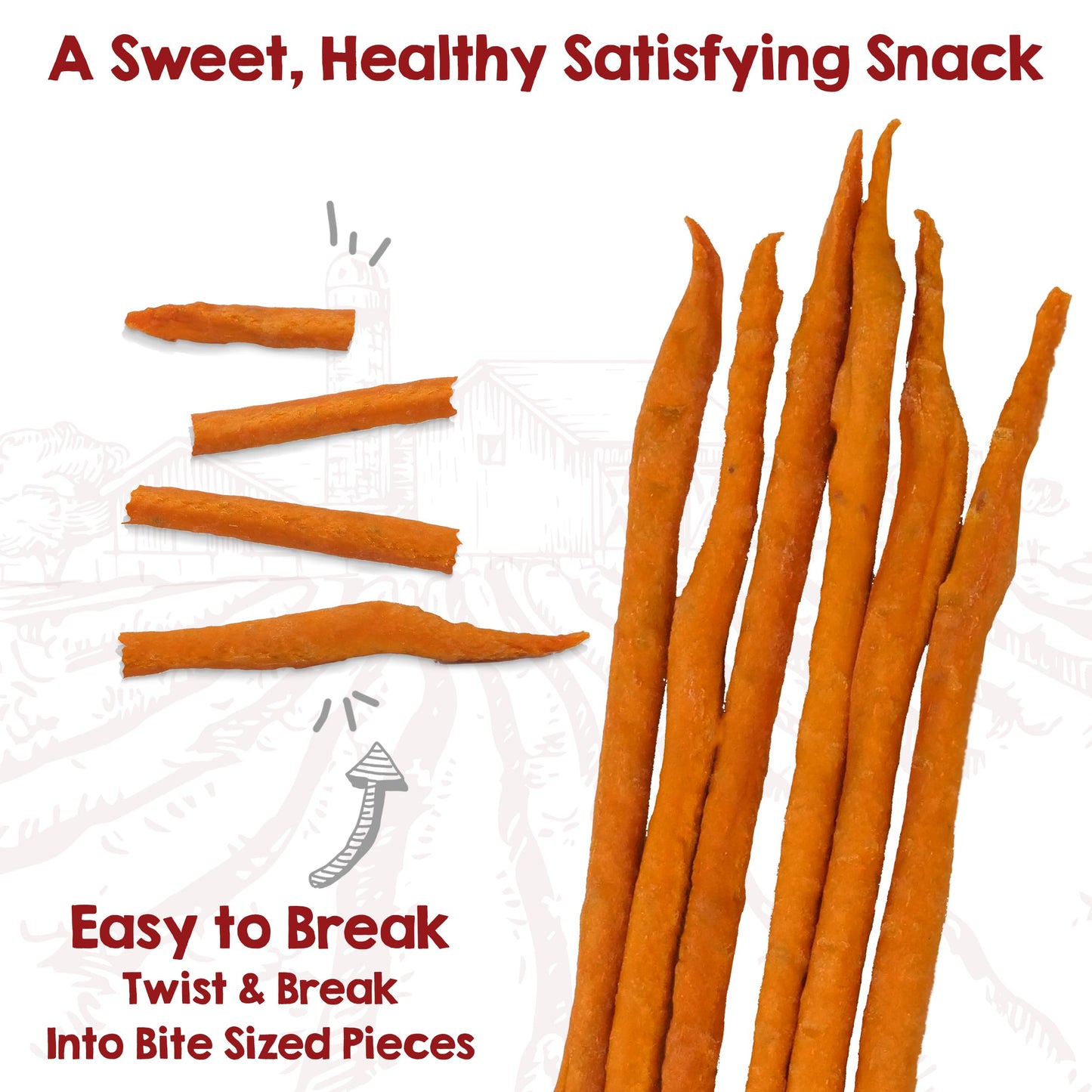 Riley's Slims Dried Sweet Potato Dog Treats - Dehydrated Chews with Turmeric - Limited Ingredient USA Sourced Sweet Potato - Made in The USA - 7.5 oz