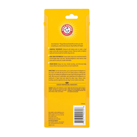 Arm & Hammer for Pets Dog Dental Care Fresh Breath Kit | Includes Arm & Hammer Baking Soda Dog Toothpaste and Dog Toothbrush | Dog Plaque Removal Kit, Mint