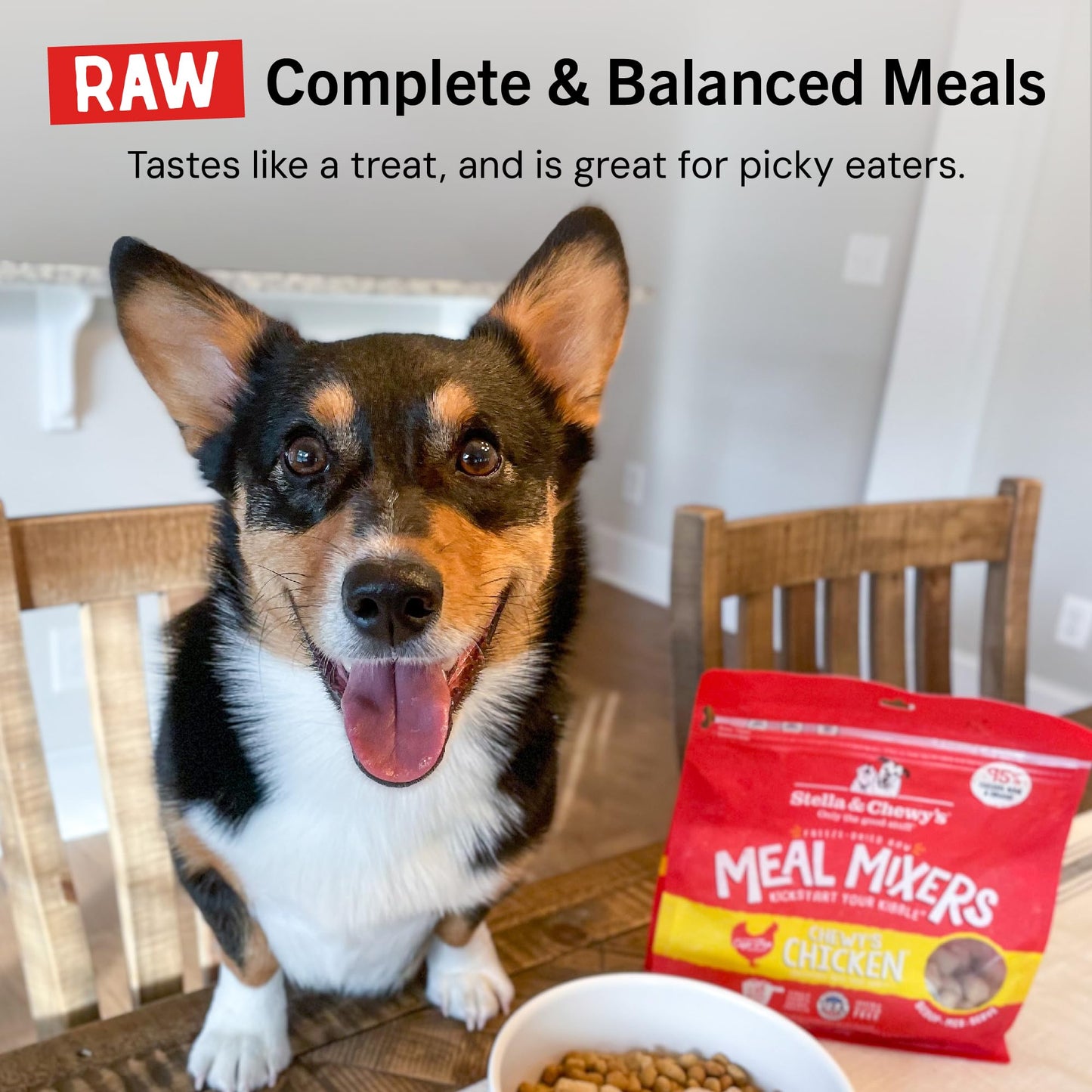 Stella & Chewy's Freeze-Dried Raw Chicken Meal Mixers- Dog Food Topper and Mixer - Made with 95% Cage-Free Chicken, Organs & Bone - Perfect for Picky Eaters - Grain-Free - 3.5oz