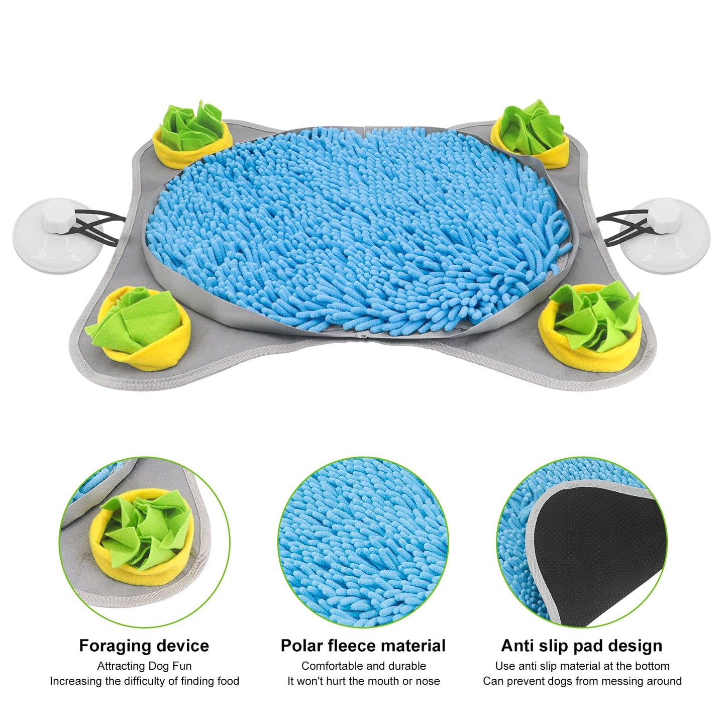 Snuffle Mat for Dogs, 15'' x 22'' Dog Foraging Mat, Interactive Dog Toys, Snuffle Bowl Mat, Foraging Mat for Dogs, for Slow Eating and Keep Busy