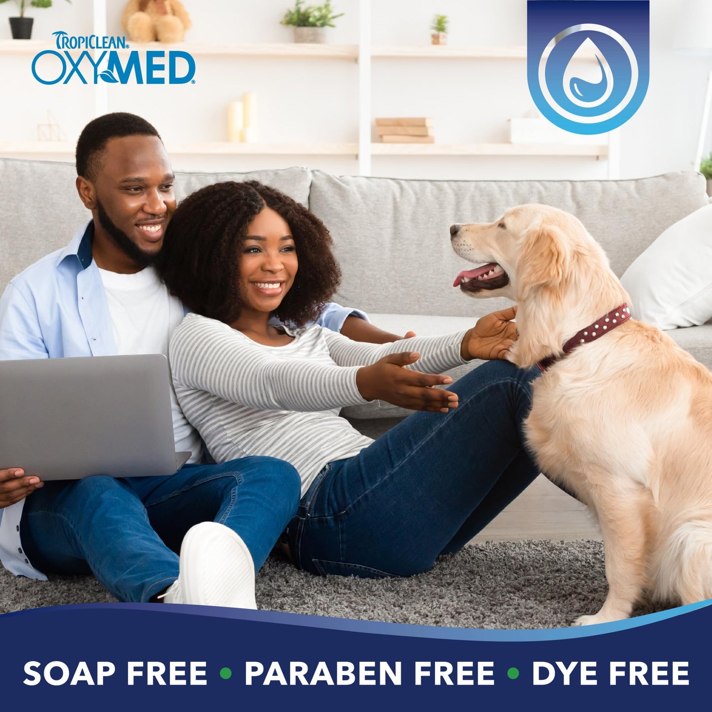 TropiClean OxyMed Hypoallergenic Dog Shampoo for Allergies and Itching, Skin Soothing Shampoo for Pets with Sensitive Skin, Tearless, Cat Safe, 1 Gallon