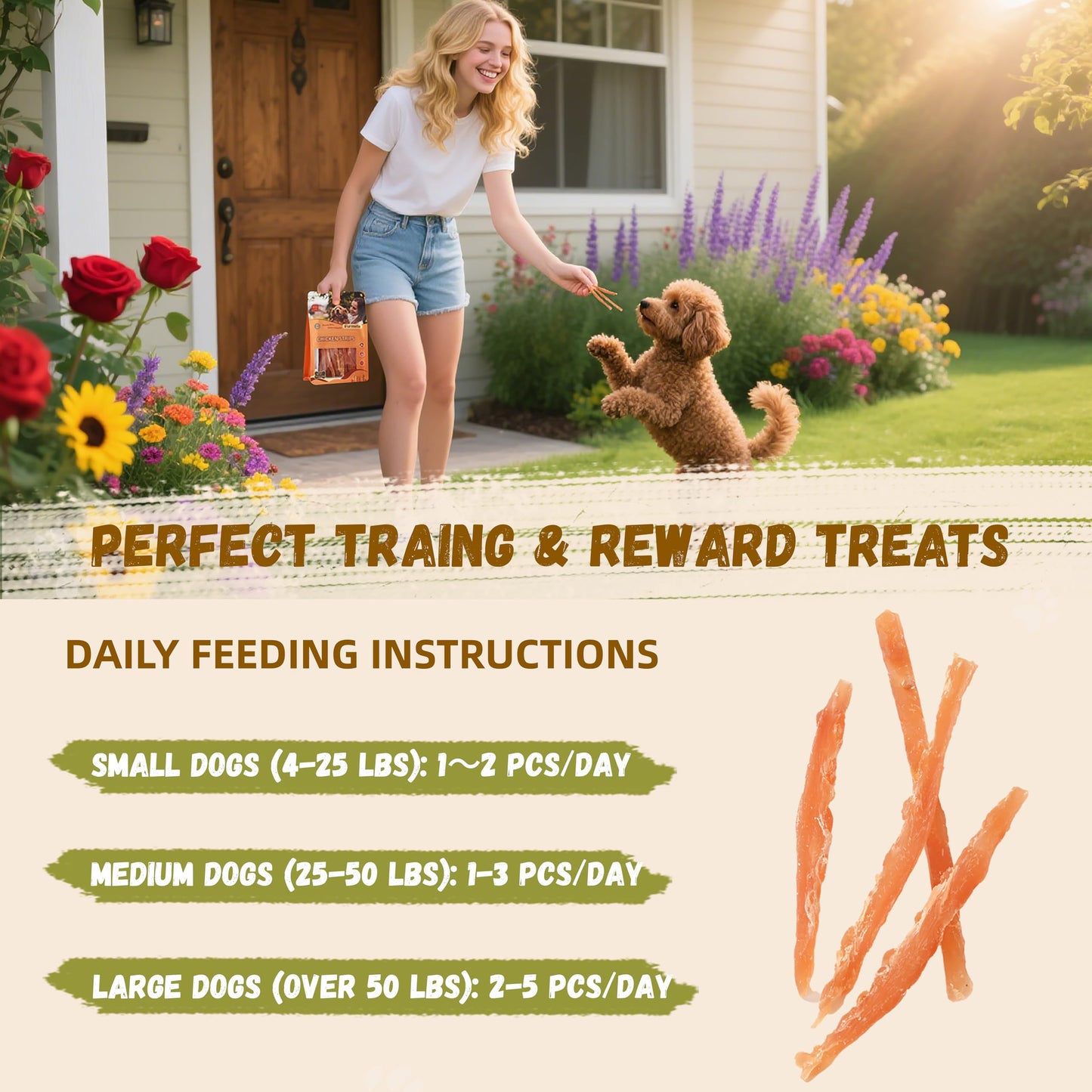 Furmate Chicken Jerky Strips Dog Treats, Chicken Breast Only Training Treats for Dogs,High Protein Low in Fat,Gluten-Free & Rawhide-Free,Healthy Skin & Shiny Coat,for All Life Stage Dogs,10.58 oz