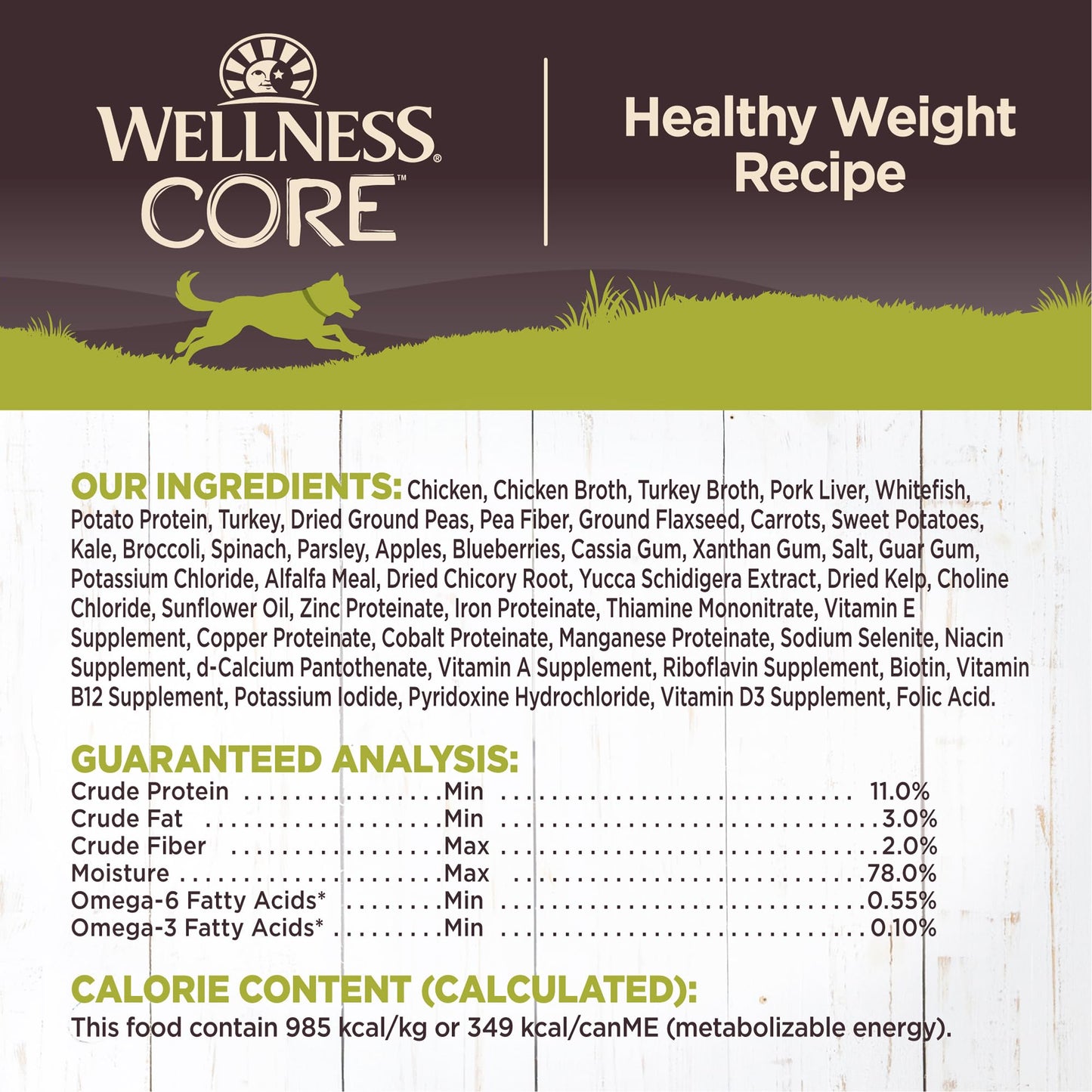 Wellness CORE Natural Wet Grain Free Canned Weight Management Dog Food, 12.5-Ounce Can (Pack of 12)