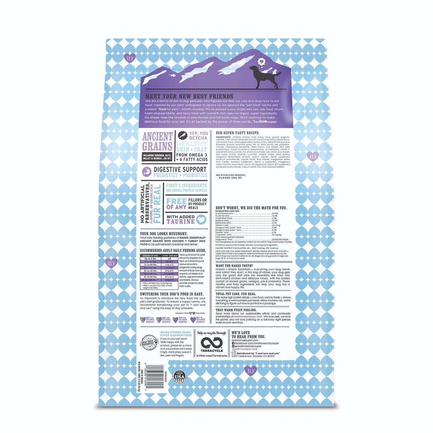 I and love and you Naked Essentials Ancient Grains Dry Dog Food - Chicken + Turkey - High Protein, Real Meat, No Fillers, 23lb Bag