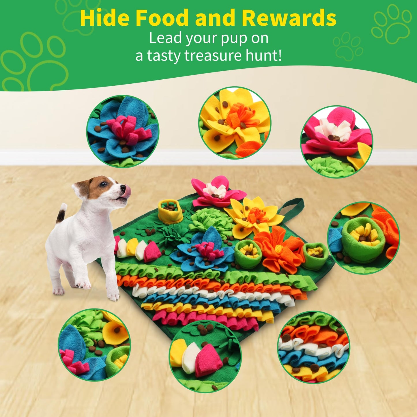 Banlangen Snuffle Mat for Dogs - Christmas Dog Interactive Puzzle Toy for Mental Stimulation, Anxiety Relief & Slow Feeding, Fun Enrichment for Small/Medium Puppy & Cats