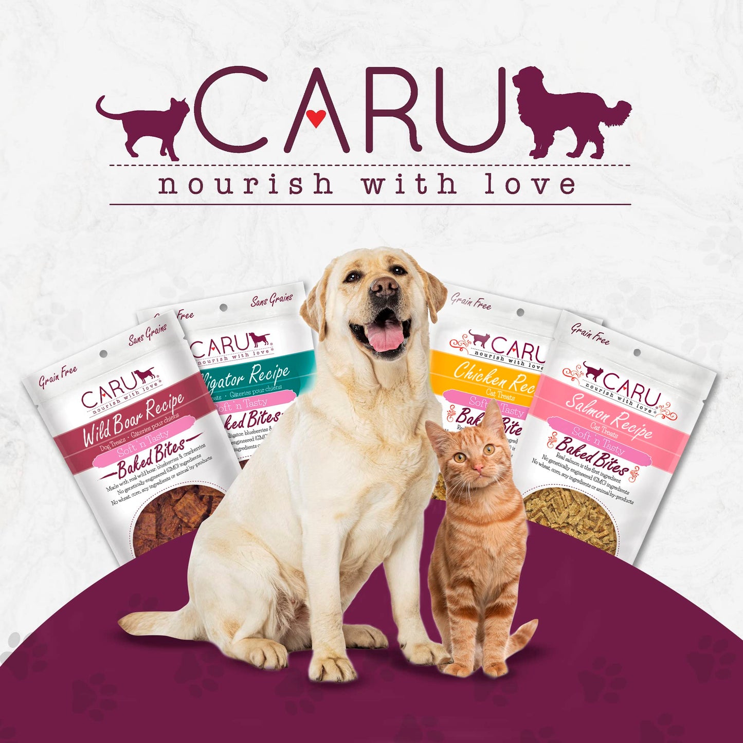 Caru - Soft n’ Tasty Baked Bites - Alligator Bites Dog Treats - Flavorful Training Treats - 3.75 oz Bags - Pack of 3