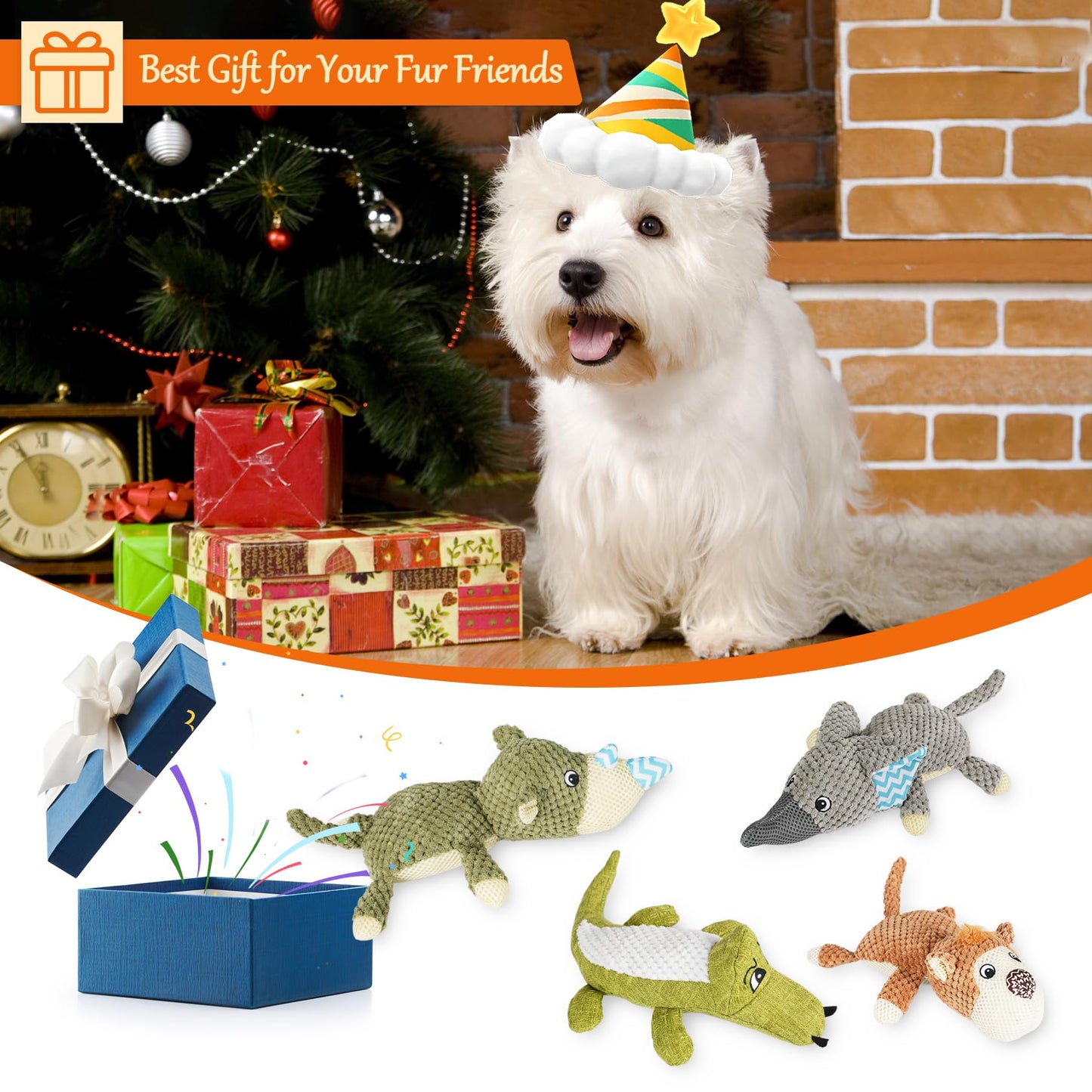 PetWarm Dog Toys Chew Squeaky, Durable Chew & Stress-Relief Interactive Pet Toy for Small, Medium, and Large Dogs, Multi-Functional Design, Squeaky Dog Toy, Stress Relief,Green