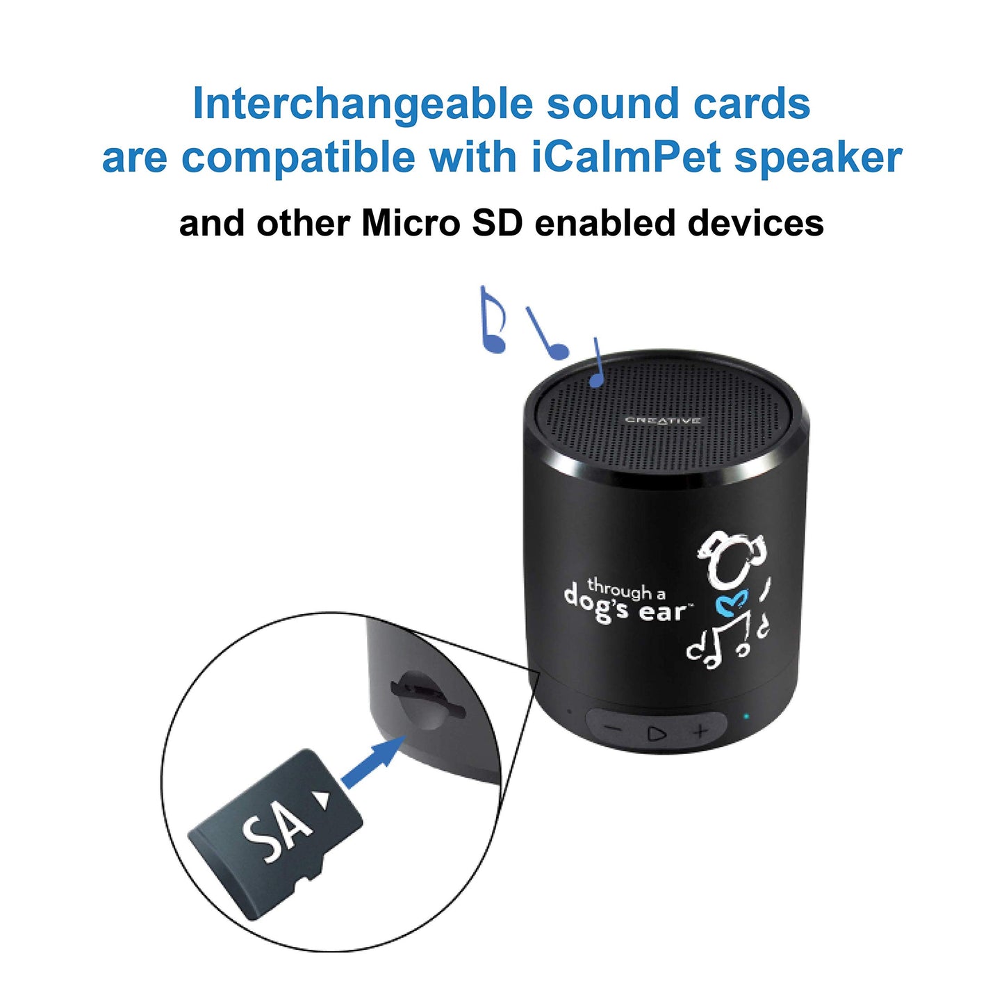 iCalmPet | Through a Dog's Ear: Canine Separation Anxiety | Training Program by Victoria Stilwell | MicroSD Card | 16-hrs | Clinically-Proven Music and Silence