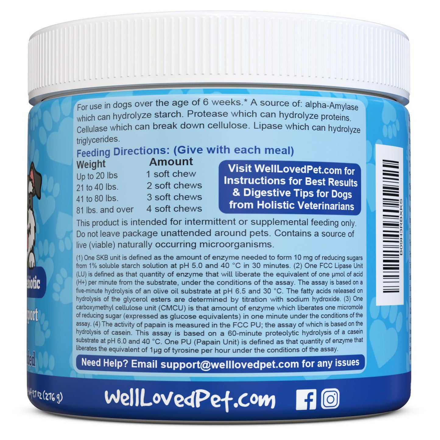 Well Loved Probiotics for Dogs, Dog Probiotics, Made in USA, Vet Developed for Gut Health, Yeast Balance, Itchy Skin, Diarrhea & Gas Relief, Chews with Prebiotic & Digestive Enzymes, Digestive Support
