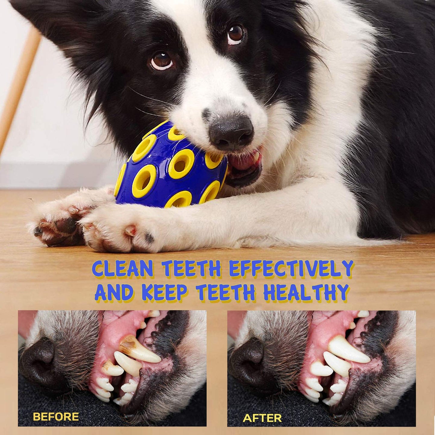FONPOO Treat Dispensing Dog Toys - Squeaky Dog Toys for Aggressive Chewers - Tough Interactive Fetch Tennis Balls Toys for Medium Large Breed