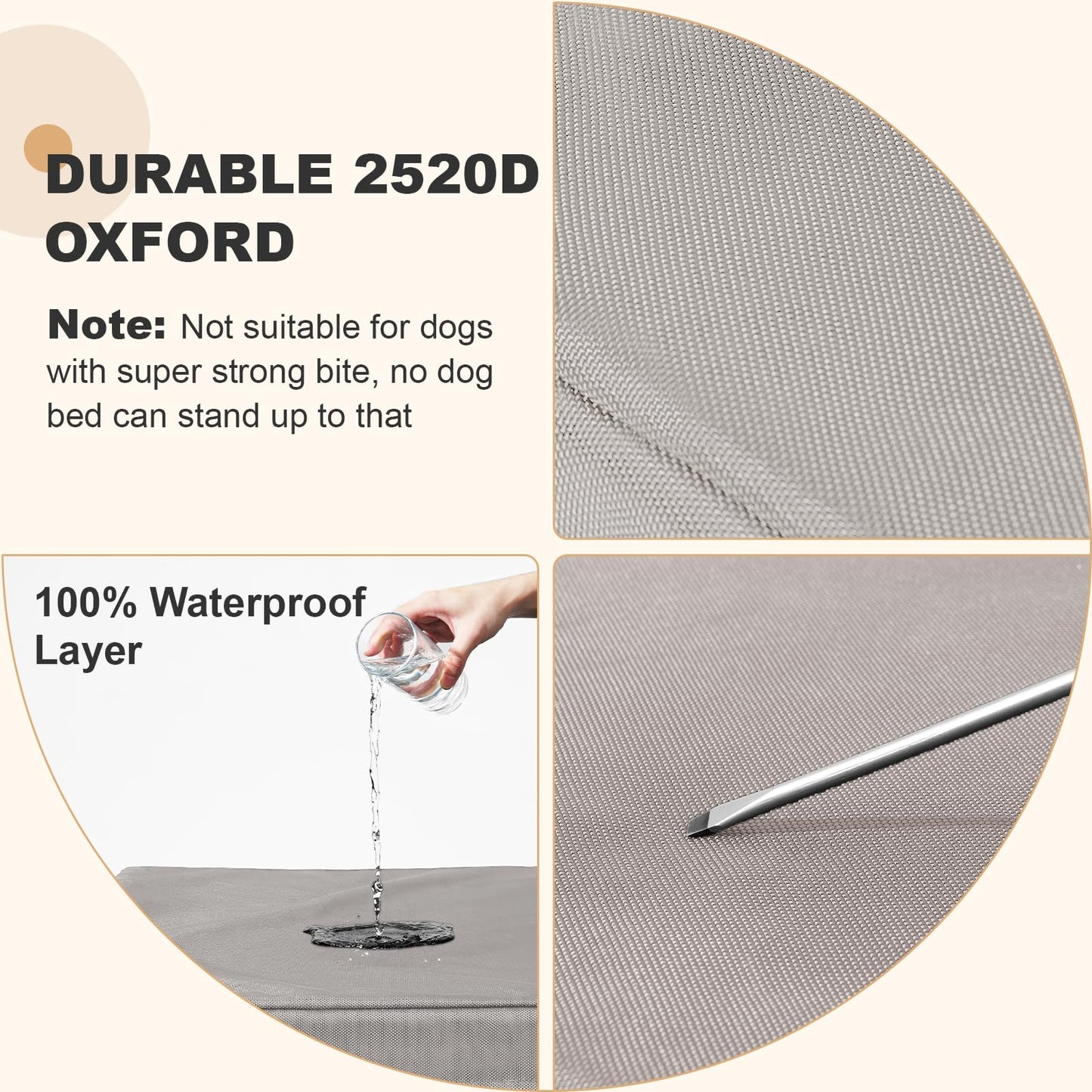 Maihandasi Indestructible Dog Beds for Large Dogs, Orthopedic Memory Foam Pet Bed with Oxford Fabric, Waterproof Outdoor Dog Bed for Kennel with Washable Cover and Non-Slip Bottom, 41''x27'', Green