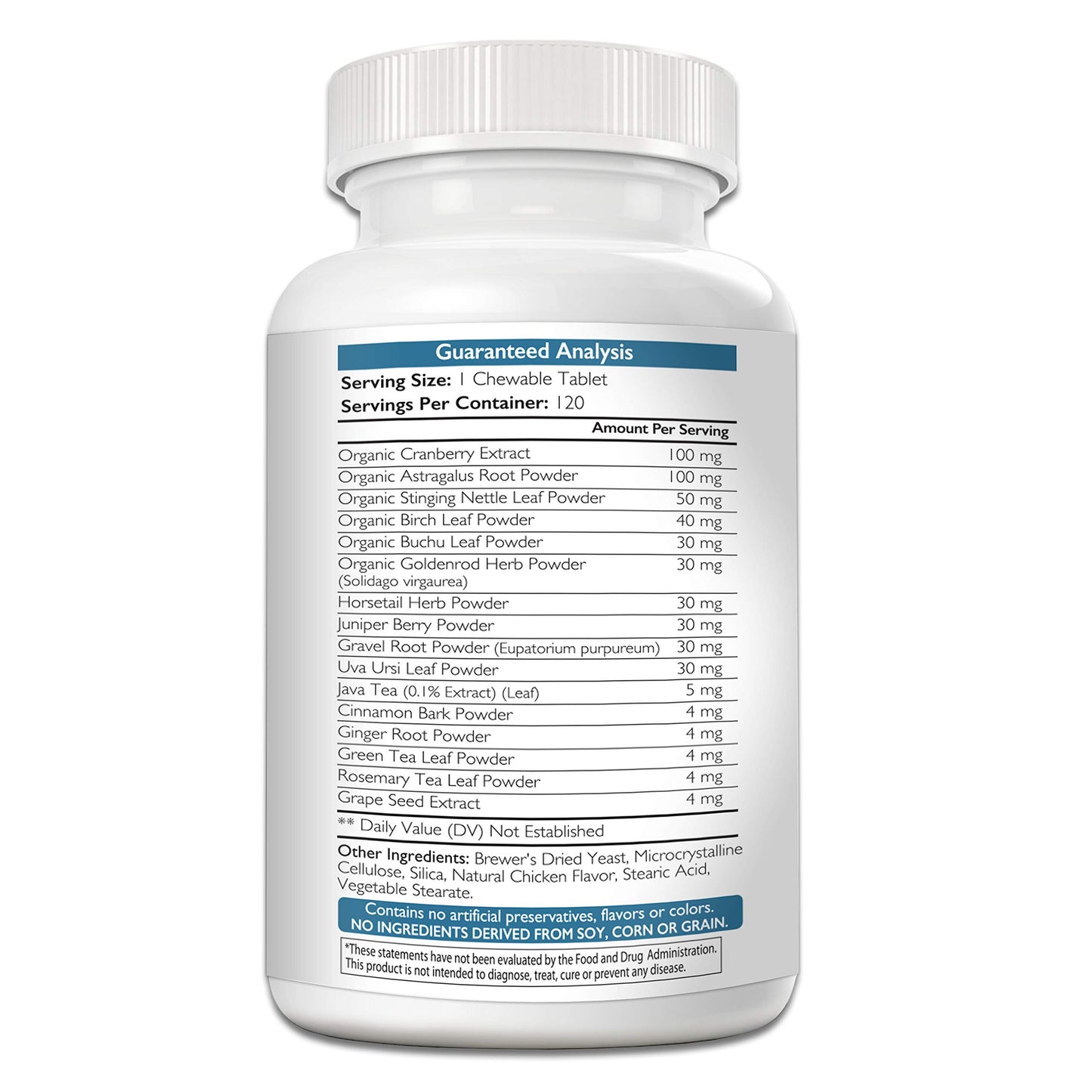 Nutrition Strength Kidney Support for Dogs - Renal, Bladder and Urinary Tract Health Supplement, Plus Immune and Digestive Support, with Organic Cranberry and Astragalus, 120 Chewable Tablets