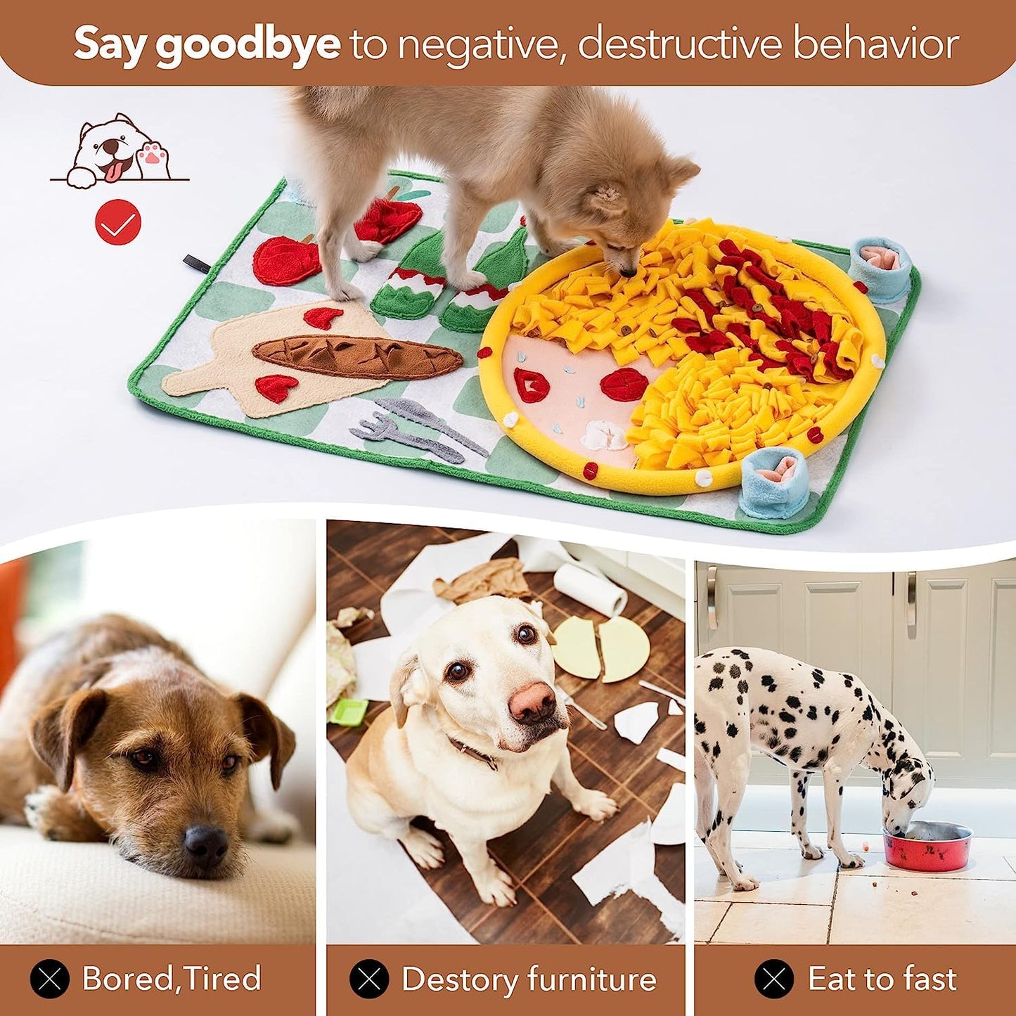 Snuffle Mat for Dogs - Encourages Natural Foraging Skills, Medium