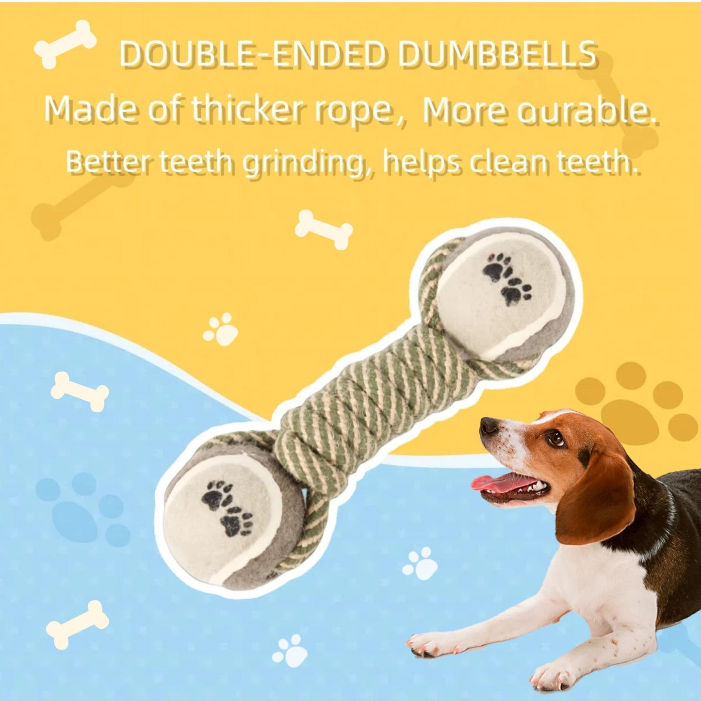 SOCOWVAKA Sharp Teeth Challenger Series-9 Pack Heavy Duty Dog Toy,Large Dog Toys for Aggressive Chewers,Indestructible Dog Toys,Dog Chew Toys,Dog Rope Toy,Dog Toys for Large Dogs and Medium Dogs