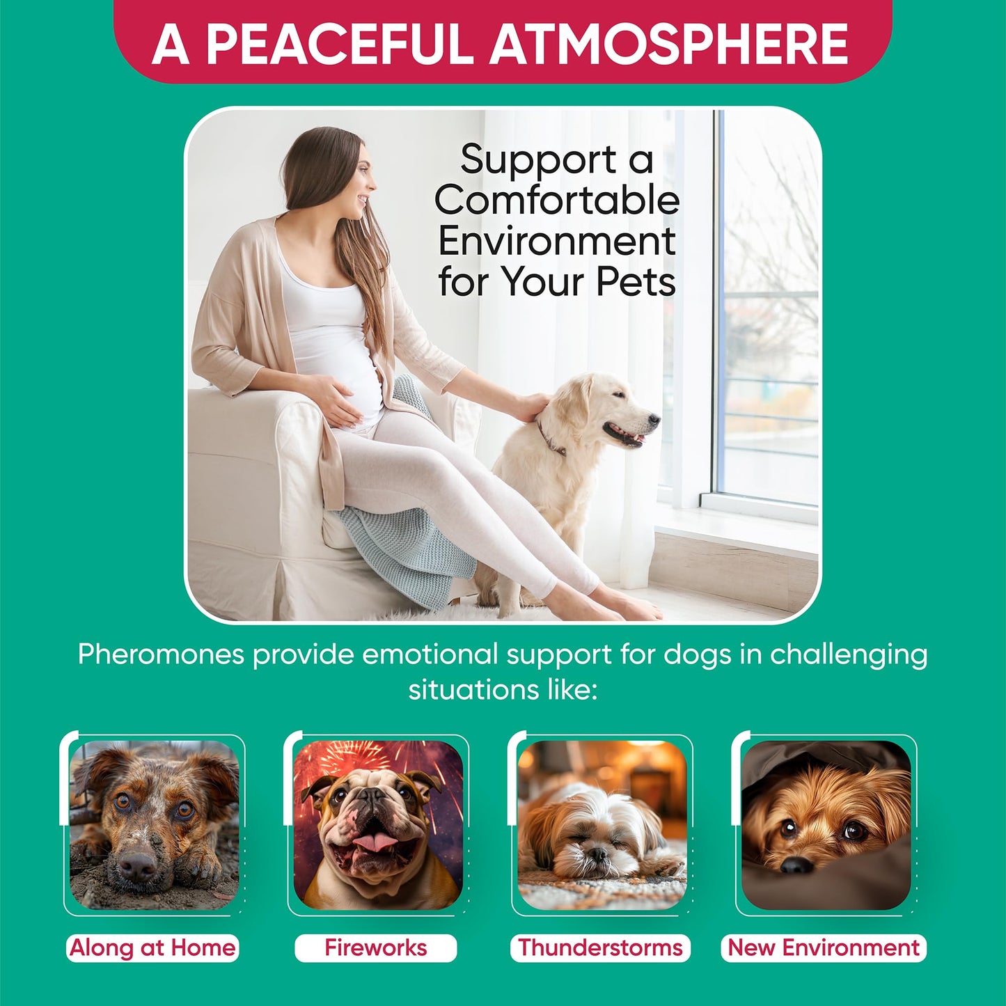 TriOak Pheromone Diffuser for Dogs: Advanced Dog Calming Diffuser - Calming Pheromones for Dogs - Dog Appeasing Pheromone - Dog Calming Diffuser for Dog Anxiety Relief, 2 Pack (Mint Blue)