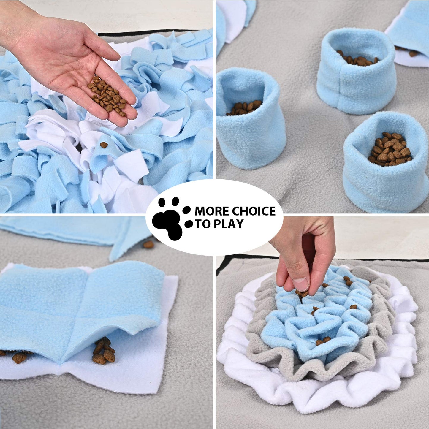 Juqiboom Pet Snuffle Mat for Small/Medium Dogs and Cats, Encourages Natural Foraging Skills for Pets, Interactive Dog Toy - Slow Feeder Puzzle Toy - Activity Feeding Mat for Stress & Anxiety Relief