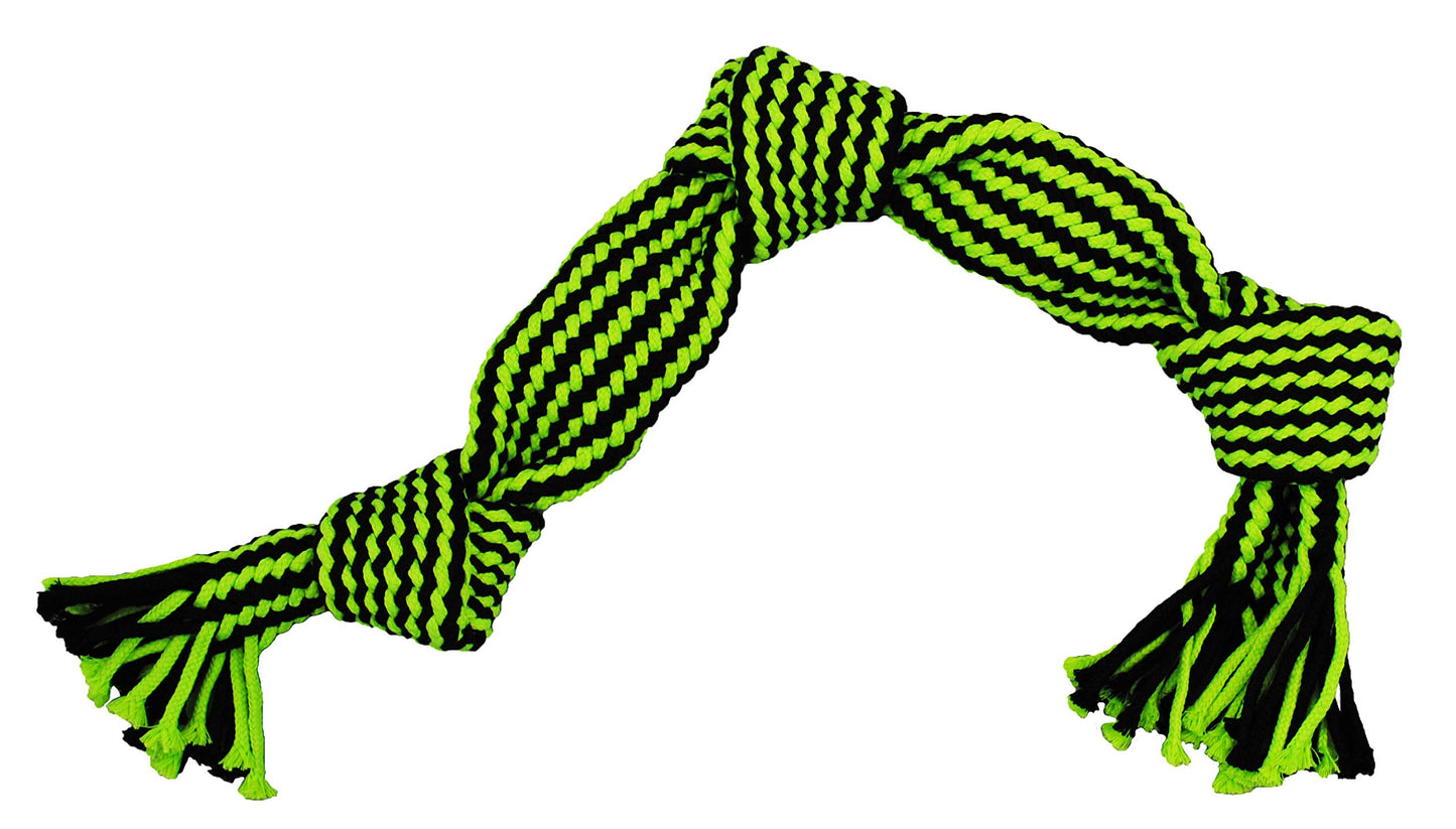 Jolly Pets Knot-N-Chew 3 Knot Squeaker Green/Black Large/x Large, JTJP043