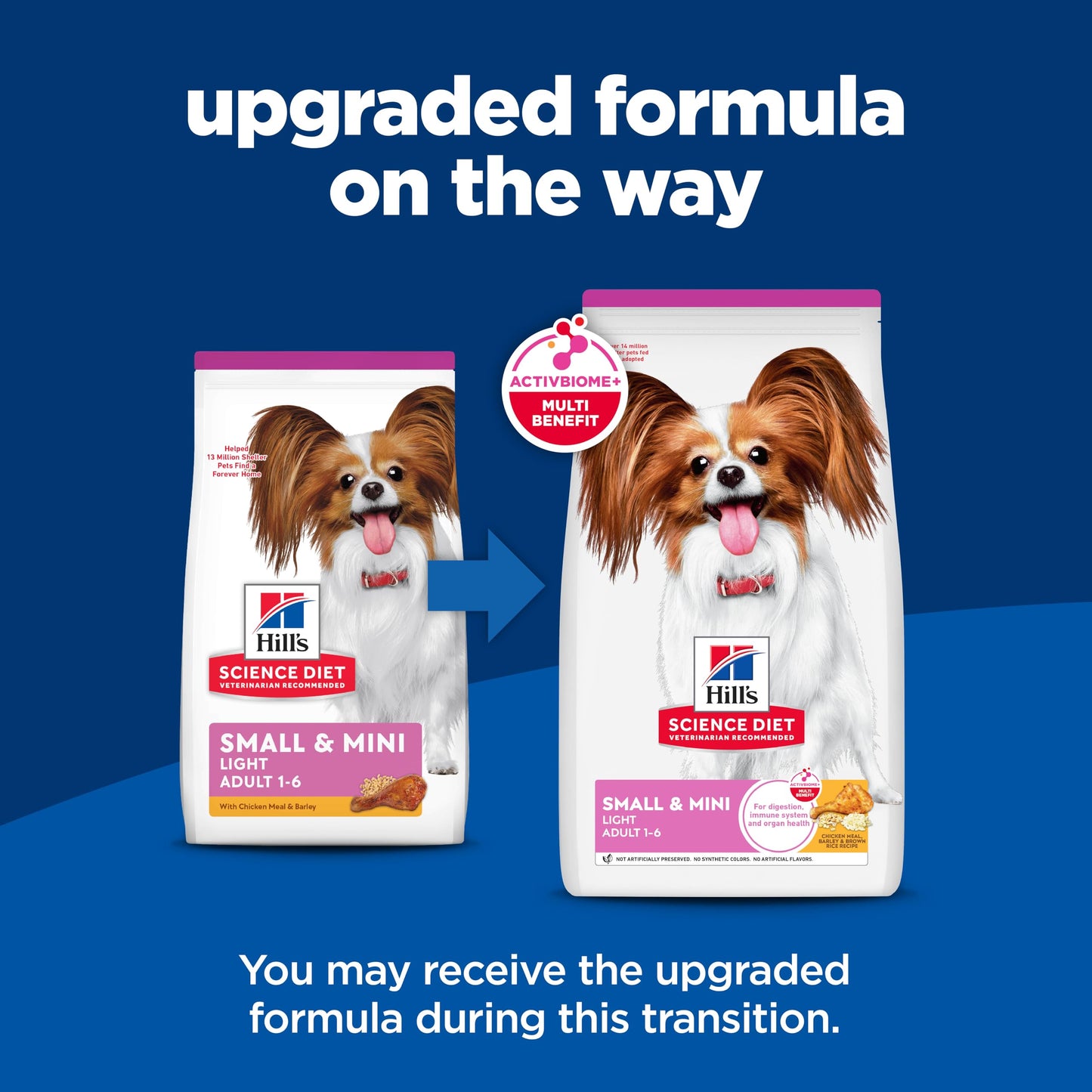 Hill's Science Diet Light , Adult 1-6, Small & Mini Breeds Weight Management Support, Dry Dog Food, Chicken & Barley, 4.5 lb Bag