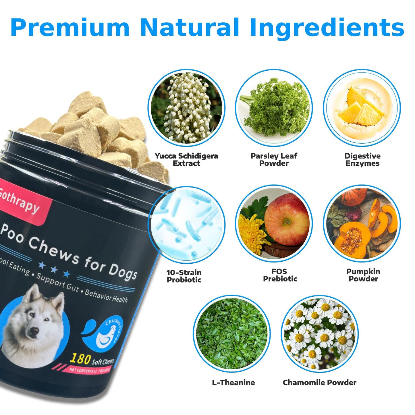 No Poo Chews for Dogs - 180 Soft Chews, Stool Eating Prevention, Gut Health Support, Odor Control, Vet-Recommended Soft Chews, Chicken Flavor