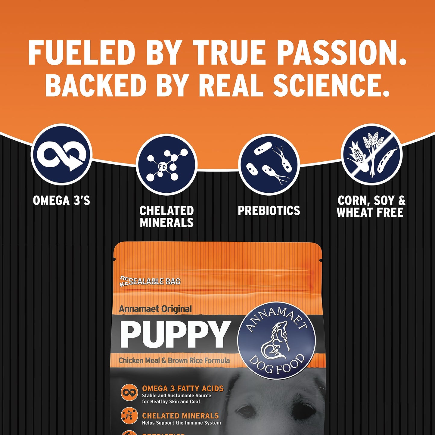 Annamaet Original Puppy Dry Dog Food, (Chicken & Brown Rice), 5-lb Bag