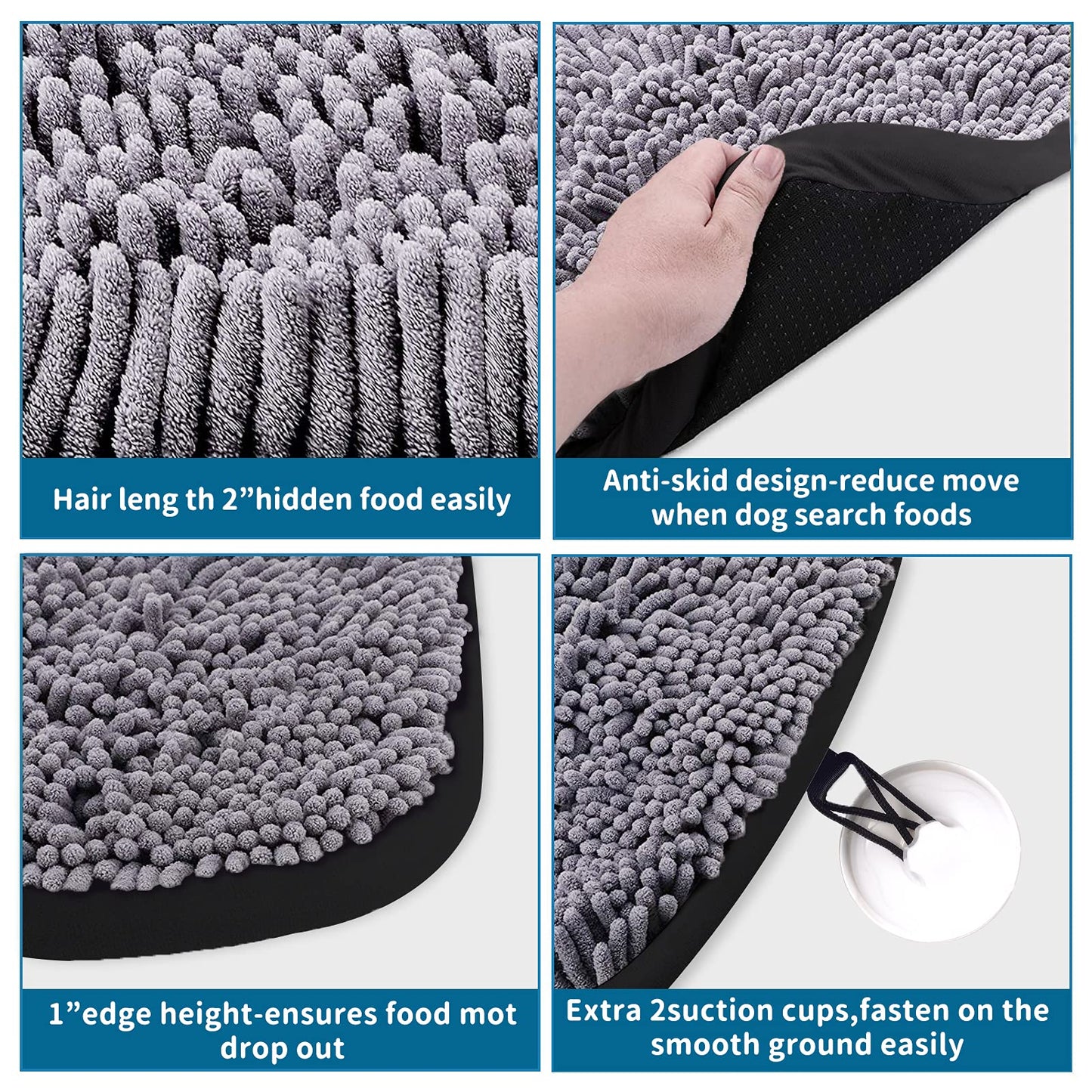 LAMTWEK Snuffle Mat for Dogs, 17" x 21" Dog Snuffle Mat Interactive Feed Game for Boredom, Encourages Natural Foraging Skills and Stress Relief, Easy to Fill Machine Washable