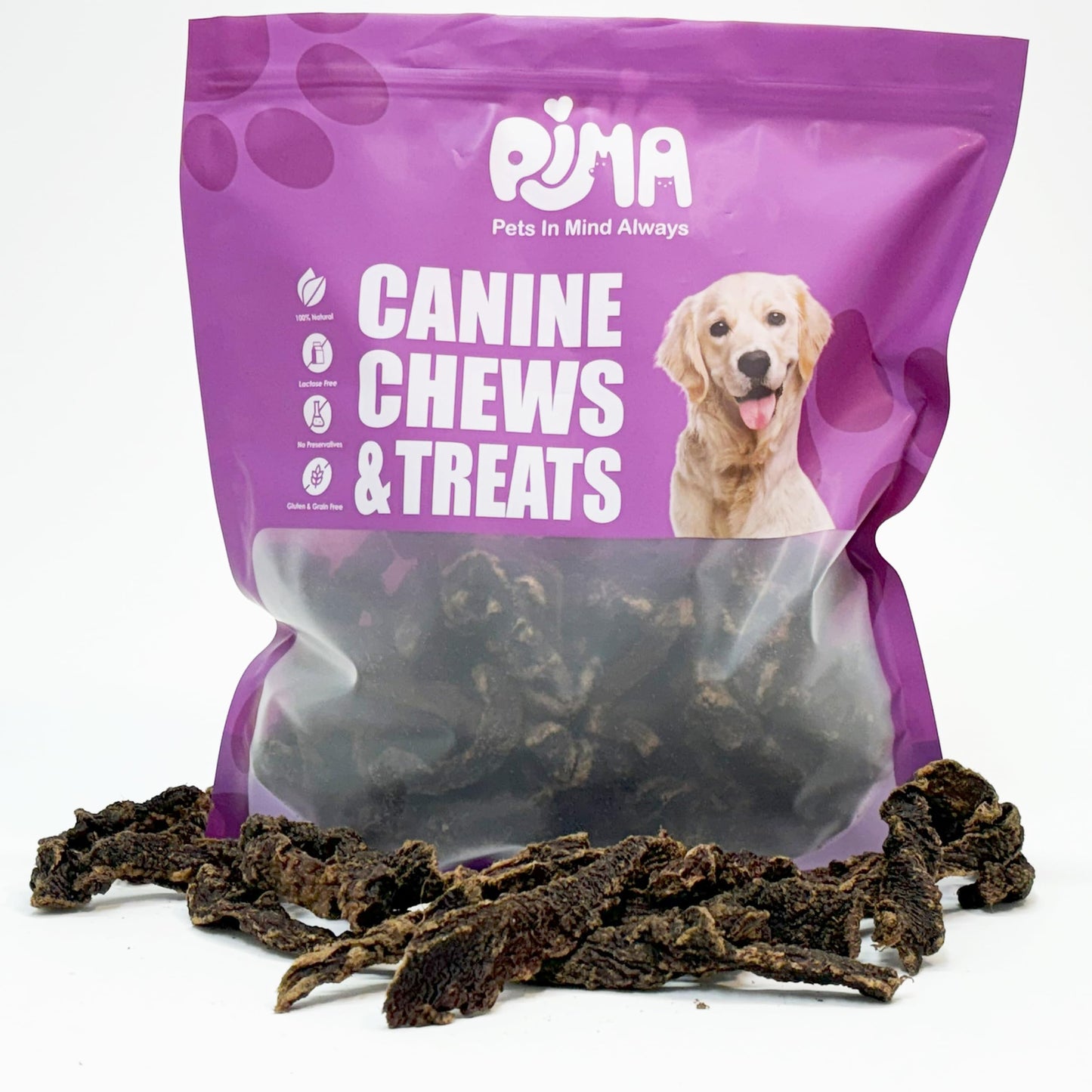 PIMA Water Buffalo Jerky, Dried Meat, Excellent Source Protein for Dogs - 31oz