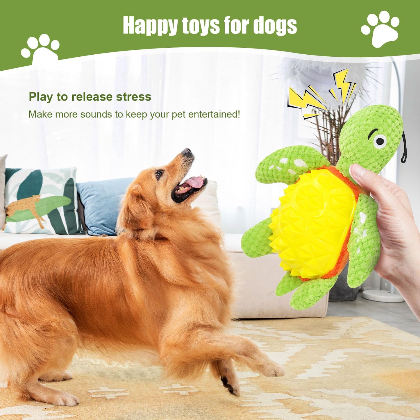 Mesenymm Dog Puzzle Toys, Large Squeaky Dogs Toy, Durable Plush Tug of War Toy Dispensing Smart Dog Toys for Boredom and Stimulating for Large Dogs/Plush Puppy Toys/Puppy Chew Toys for Teething