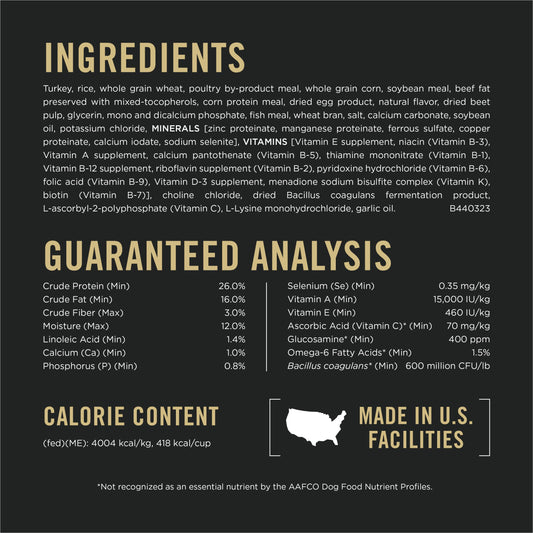 Purina Pro Plan Complete Essentials Shredded Blend Turkey and Rice Dog Food Dry Formula with Probiotics for Dogs - 5 lb. Bag