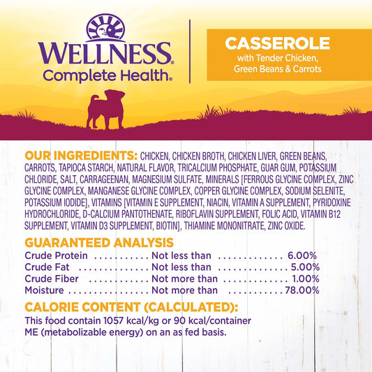 Wellness Petite Entrées Casserole with Tender Chicken, Green Beans & Carrots, 3-Ounce Cup (Pack of 12)