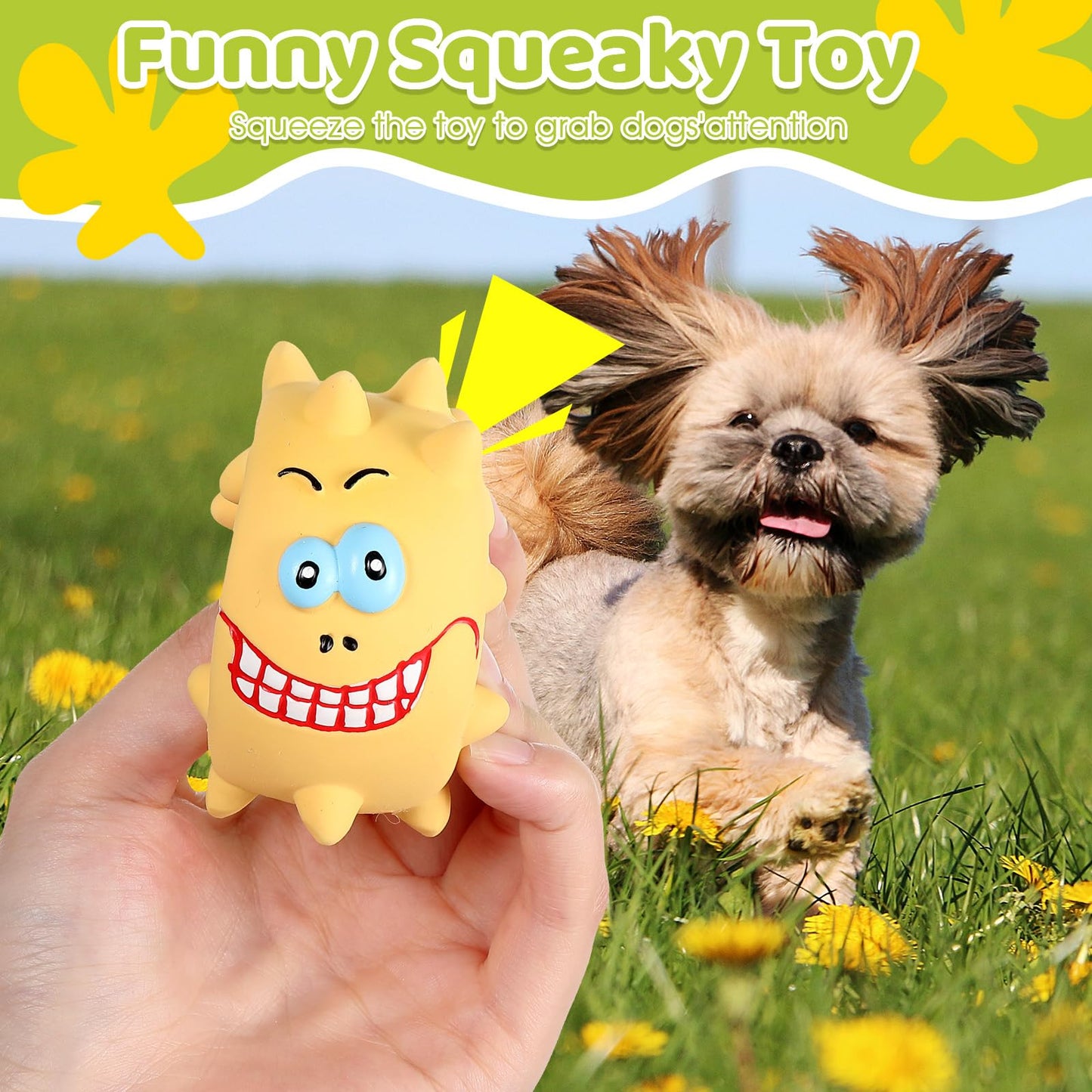 RoundFunny 13 Pcs Squeaky Latex Dog Toys, Grunting Puppy Chew Rubber Animals Toys That Oinks Grunts for Small Medium Large Dogs,Colorful Funny Fetch Cute Interactive Play Supplies for Biting Chasing