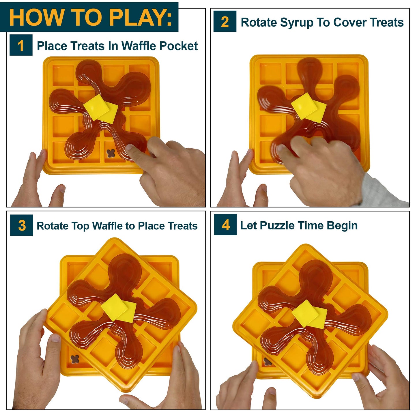Our Pets Waffle Interactive Puzzle Game Dog Toys (Dog Puzzle Toy-Great Alternative to Snuffle Mat for Dogs and Slow Feeder Bowls) Cat Puzzles & Interactive Toys for Treats