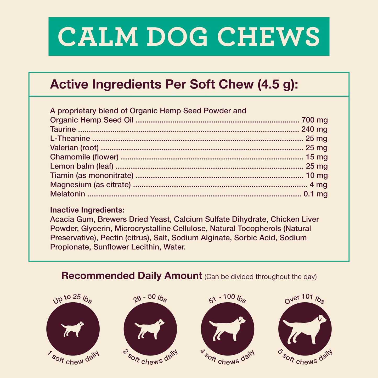 Hemp Well Calm Dog Soft Chews Relieves Anxiety, Calms and Relaxes Your Dog, Aids in Stress Relief and Behavioral Issues, Organically Sourced (2 Pack (120 Chews))