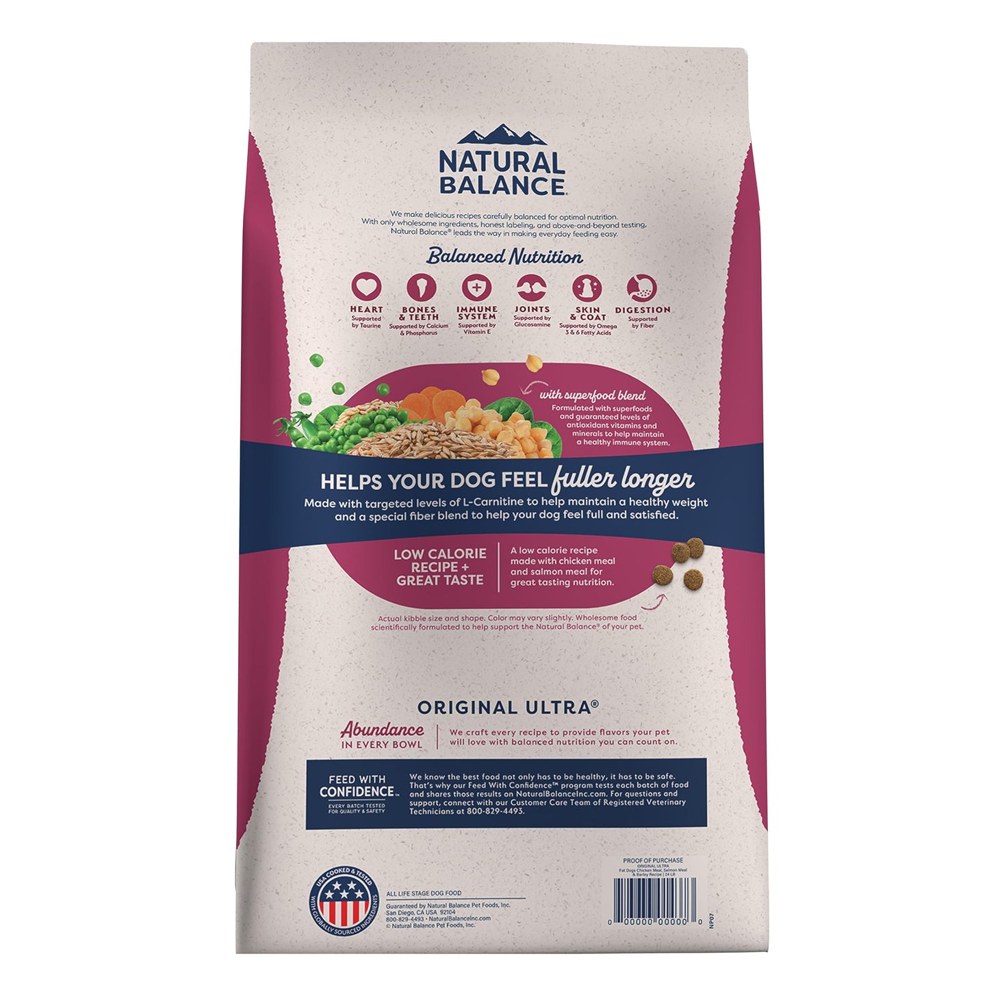 Natural Balance Original Ultra Fat Dogs Chicken Meal, Salmon Meal & Barley Recipe Adult Dry Dog Food, 4 lbs.