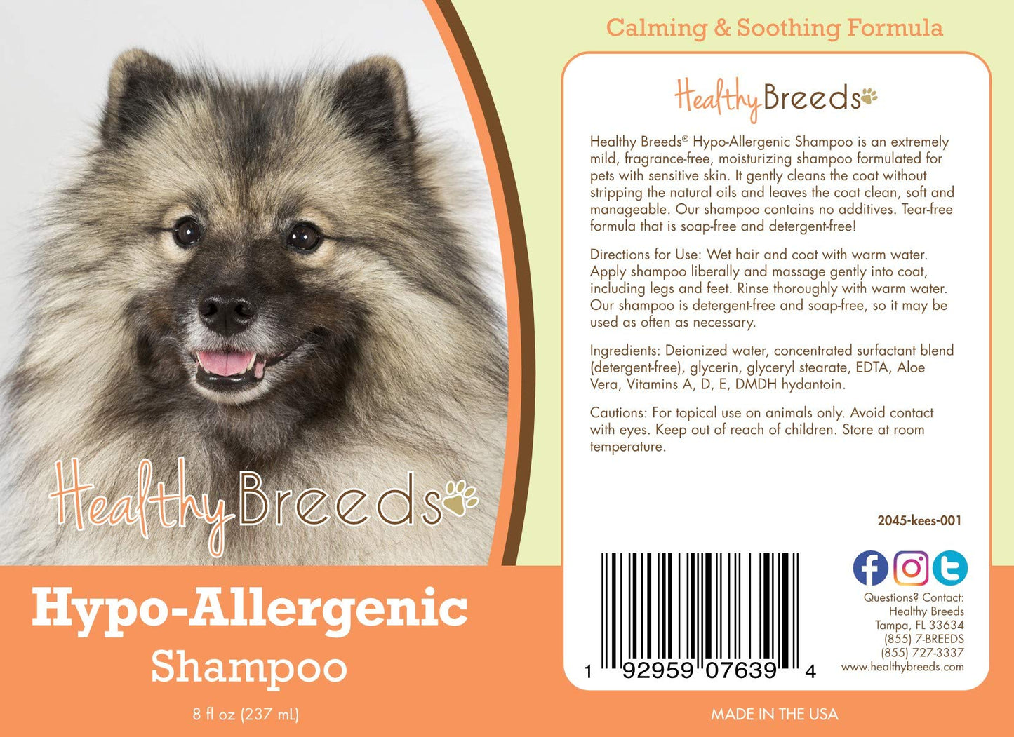 Healthy Breeds Keeshonden Hypo-Allergenic Shampoo 8 oz