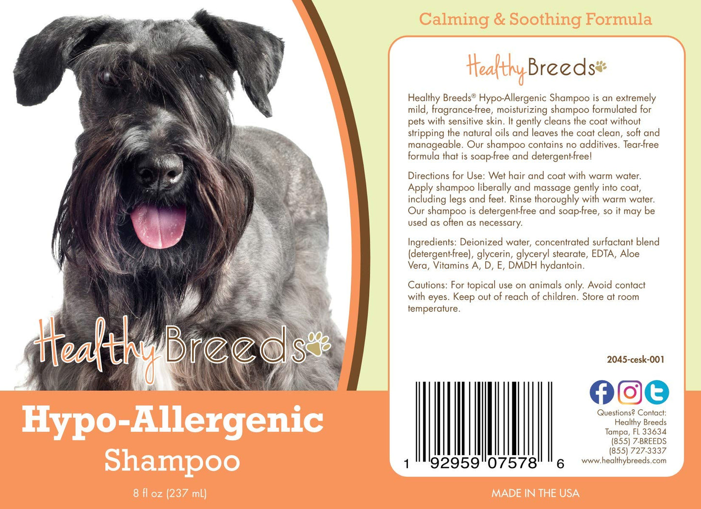 Healthy Breeds Cesky Terrier Hypo-Allergenic Shampoo 8 oz