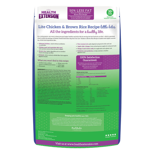 Health Extension Little Bites LITE Dry Dog Food, Chicken & Brown Rice for Small Breeds, Supports Healthy Weight, Digestion, Coat & Joint Health with Probiotics & Superfoods, 4 lb Bag (Pack of 2)