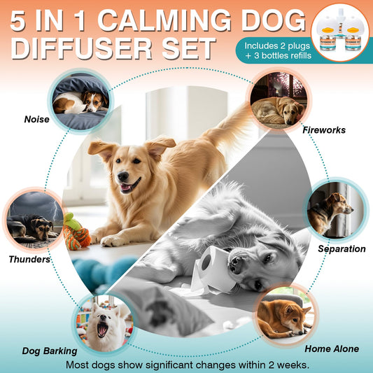JTEWZX Advanced Kit Appeasing Pheromone Diffuser forFighting Barking Stress Dog Calming Pheromones Diffuser
