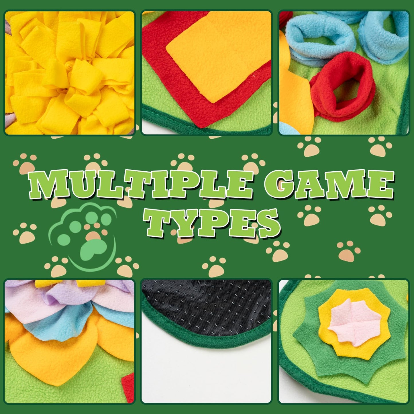 XIGOUPT Snuffle Mat for Dogs Large Breed Interactive Dog Toys,Sniff Mat for Slow Eating Pet Dog Toy Feeding Mat Floors Anti-Slip Could be Folded Free(Green)