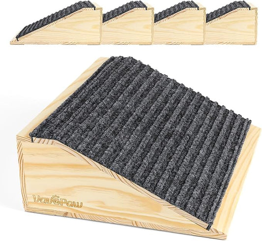 Dog Ramp for Stairs, Non-Slip Dog Stairs, Low-Angled Pet Ramps for Small Dogs and Cats, Medium Dogs, Step and Stair Assist for Injured and Older Pet, Wood