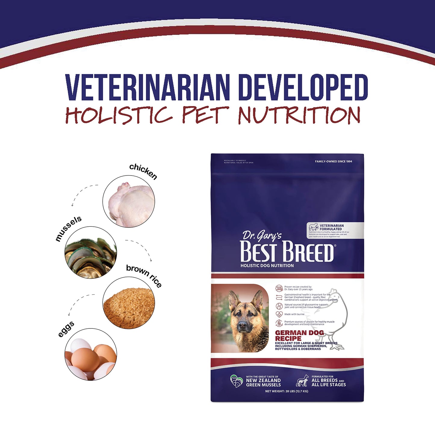 Best Breed German Dog Diet Made in USA [Natural Dry Dog Food]- 4lbs