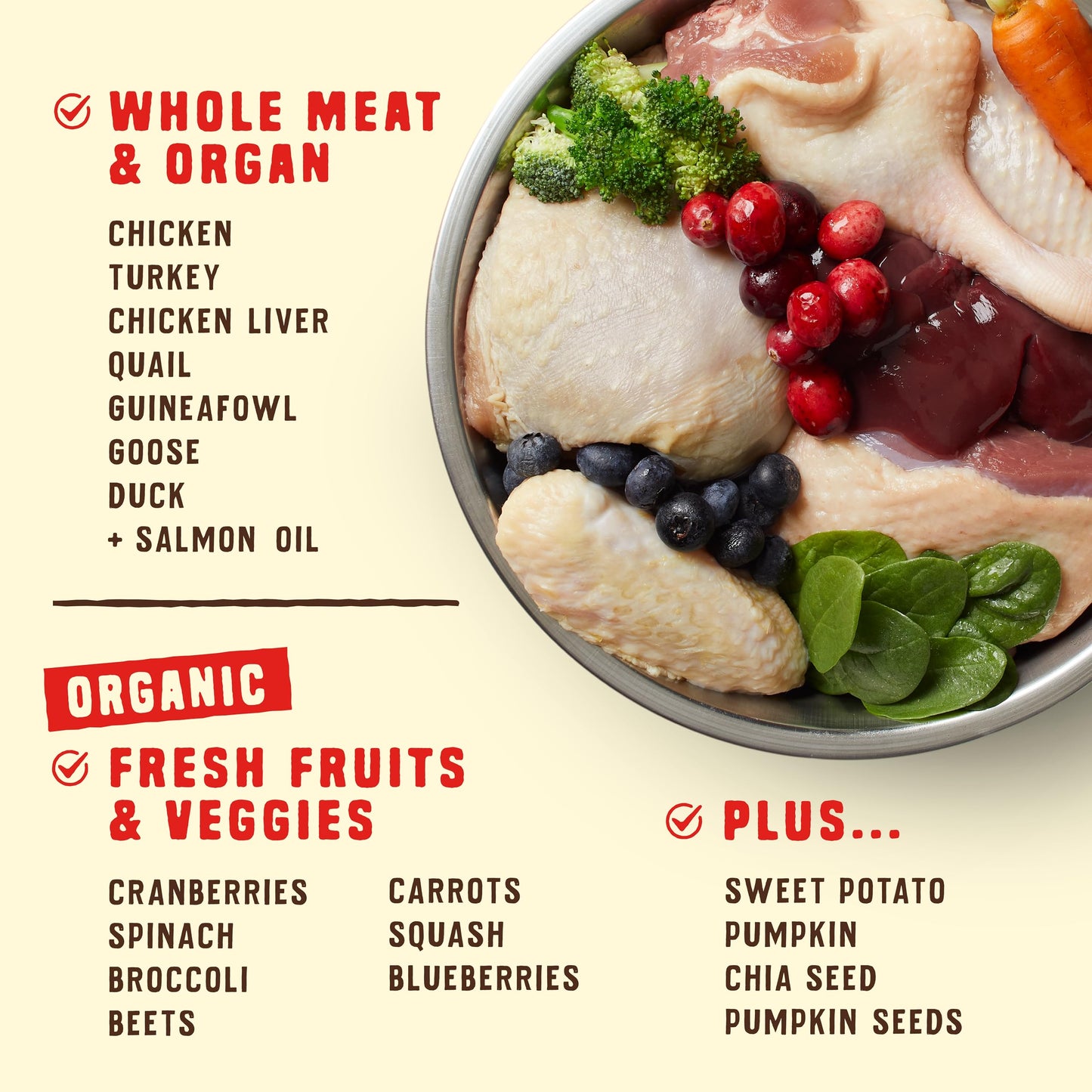 Stella & Chewy's Wild Red Raw Blend Kibble - Premium Freeze-Dried Raw Coated Dog Food - Perfect For Picky Eaters - High Protein Grain Free with 6 Poultry Sources - 3.5lb Bag