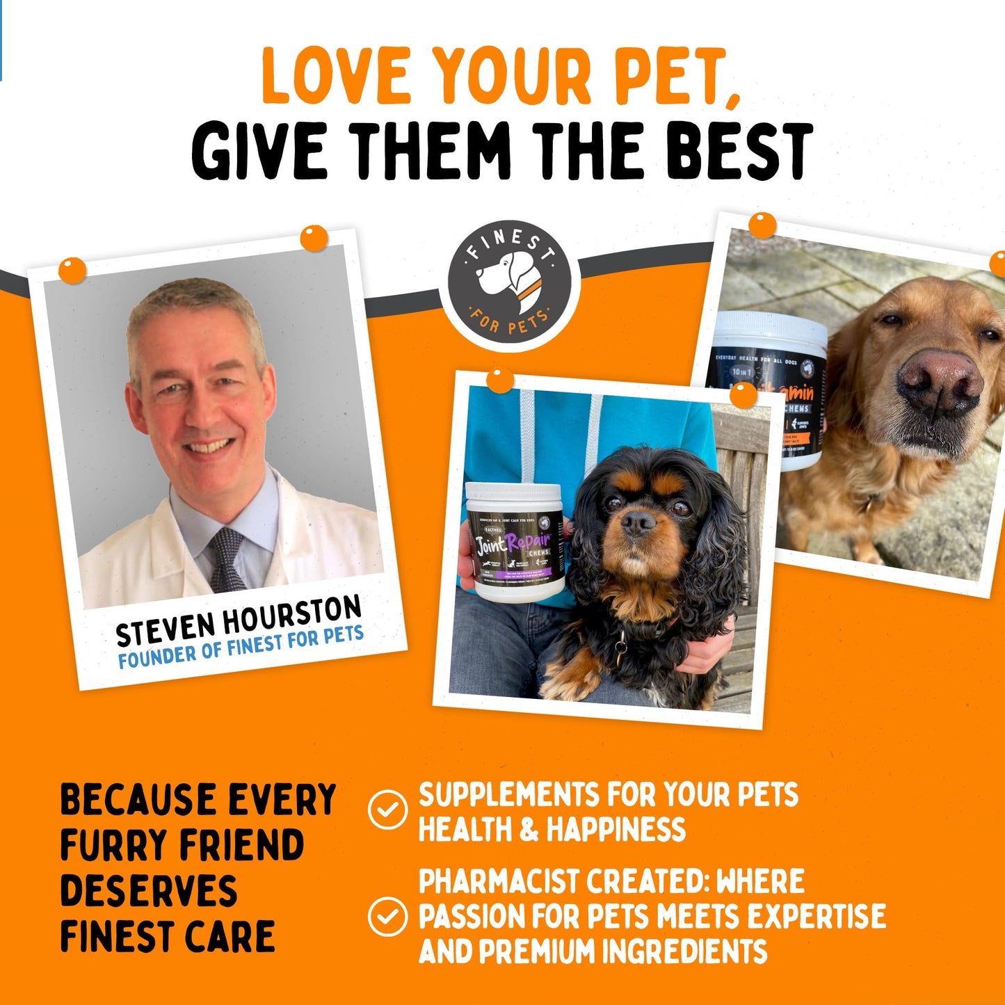 Omega 3 Fish Oil for Dogs - Finest For Pets Soft Gels for Skin & Coat, Itching, Shedding, Joints & Immune Health - 100% Pure Omega Fish Oil with EPA & DHA. Ideal for Medium to Large Dogs (180 ct)