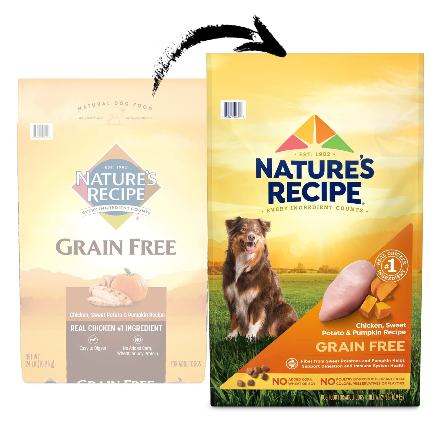 Nature’s Recipe Grain Free Chicken, Sweet Potato & Pumpkin Recipe Dry Dog Food, 24 lb. Bag