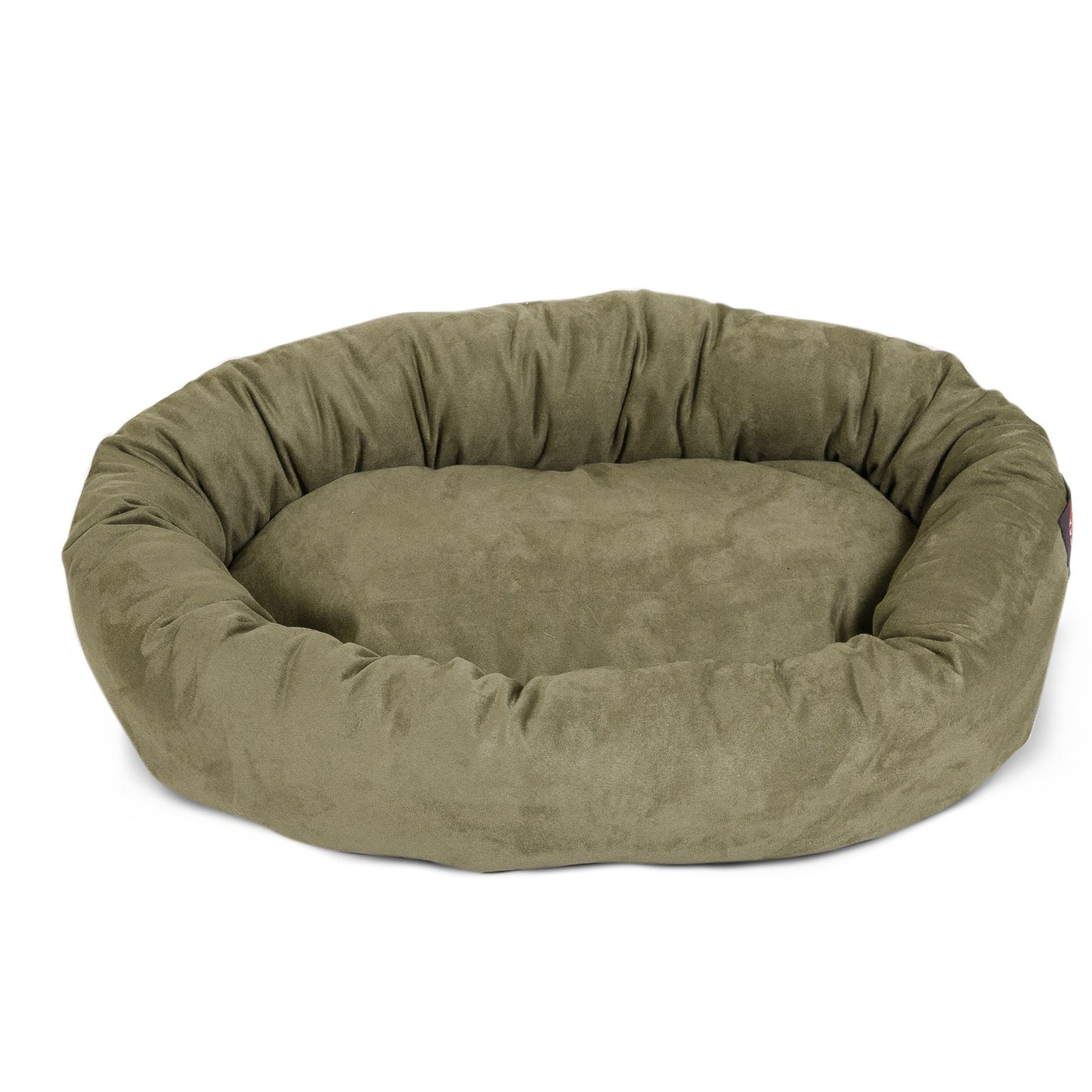 Majestic Pet 32 Inch Suede Calming Dog Bed Washable 32x23x7 (Inch) – Cozy Soft Round Donut Dog Bed with Spine Support for Dogs to Rest Their Head - Pet Bed Medium – Sage
