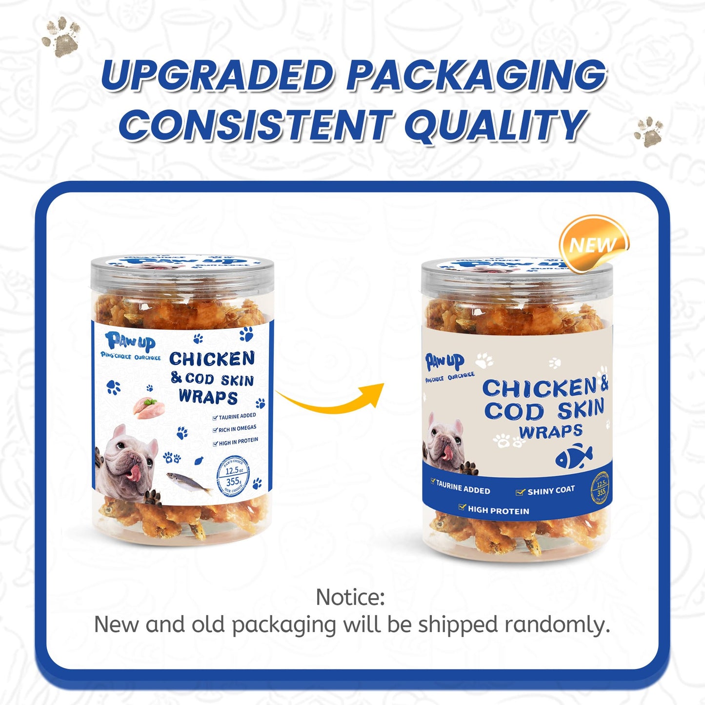 PAWUP Dog Treats Chicken & Fish, High in Protein and Omega-3, for Large Small Dogs, 10.5 oz
