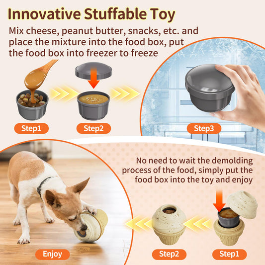 FULUPET Dog Treat Dispenser Toy Interactive, Frozen Treat Toy Reduces Anxiety, Chew Toys for Aggressive Chewers, Birthday Enrichment Toy, Dog Treat Toys to Keep Them Busy for All Breeds