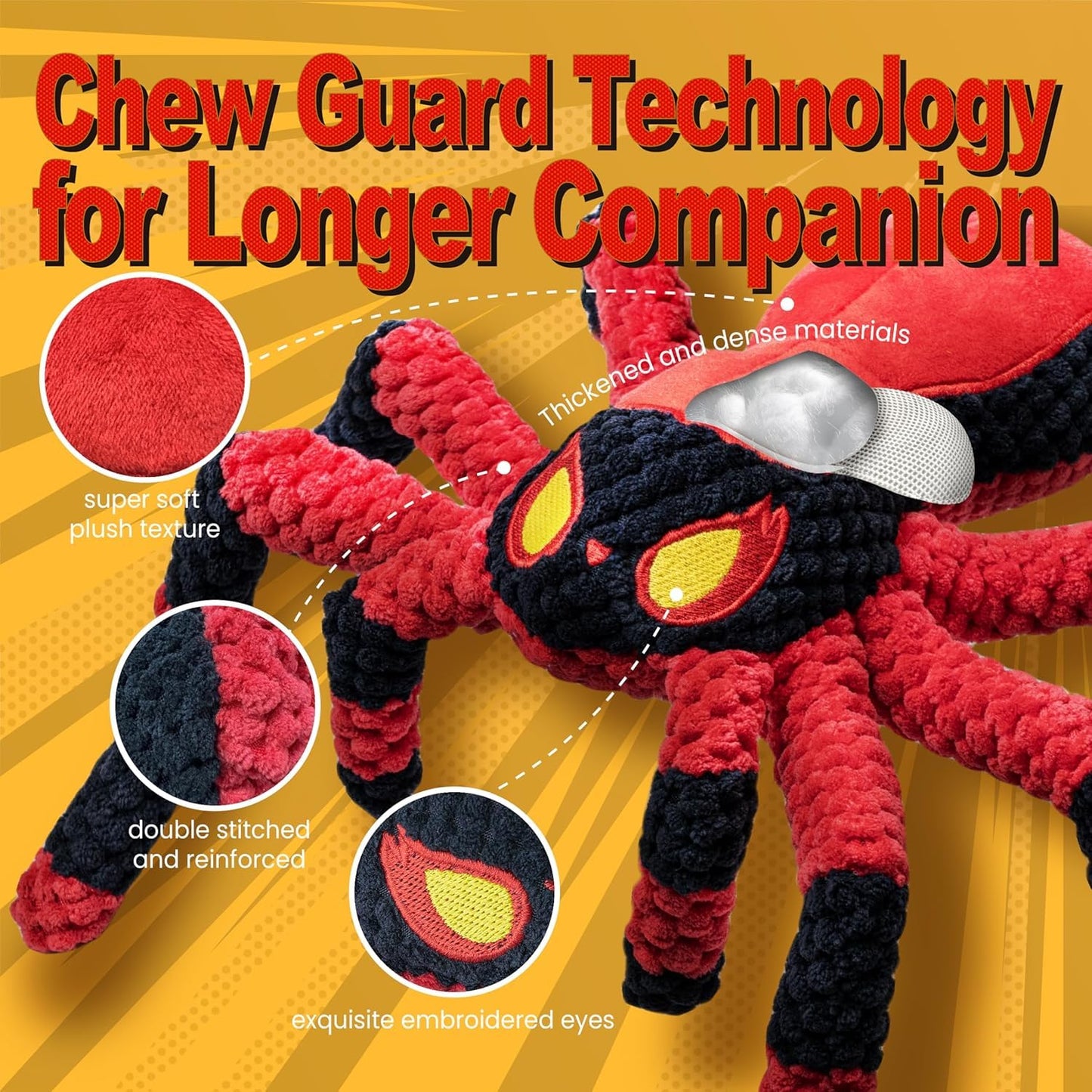 LEGEND SANDY Tough Dog Toys, Stuffed Dog Chew Toys, Large Dog Toys to Keep Them Busy, Interactive Dog Toys, Squeaky Dog Toys, Tug of War Dog Toy, Crinkle Dog Toy